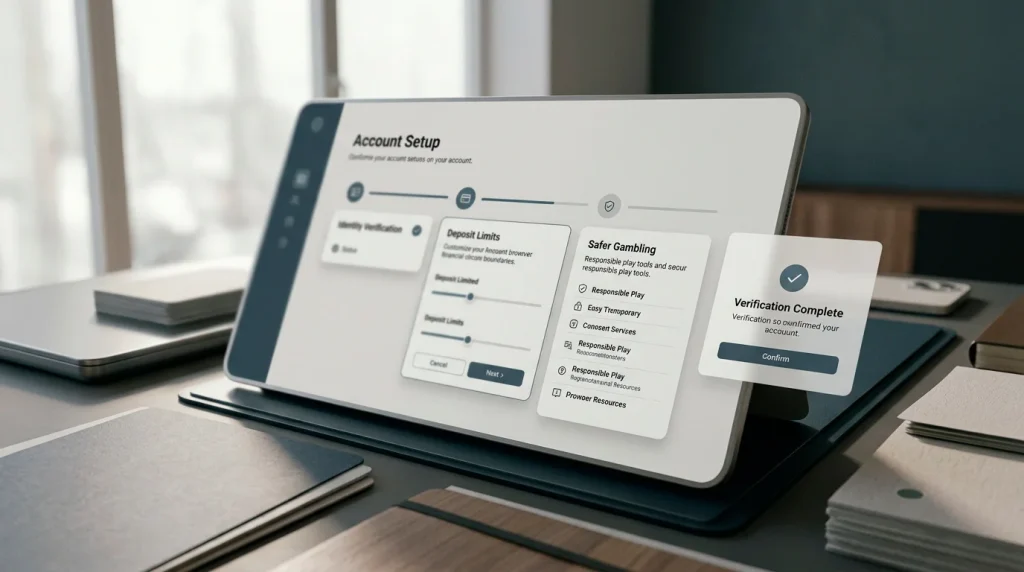 Account verification flow for a UK online casino user